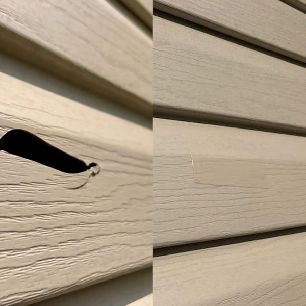 Vinyl Siding Repair Kit - White Self-Adhesive Patch for Cracks and Holes, 6 Pack for PVC Fence Repair