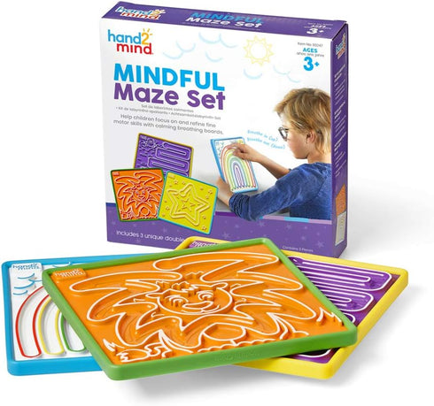 hand2mind Mindful Maze Boards, Tactile Sensory Toys for Toddlers, Calm Down Corner