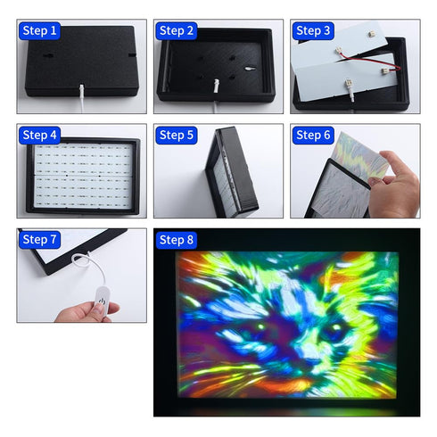 39.3in 3D Upgrade LED Backlight Board with Power Cable: PCB Light Replacement for Lighphane Photo Model DIY Printing