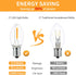 25 Pack Clear Glass LED C7 Light Bulbs, E12 Base, 0.6W Equivalent to 7W, Warm White for Candles, Chandeliers &