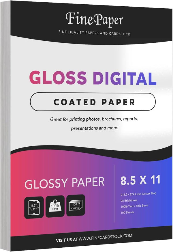 Double-Sided Gloss Digital C2S Paper Perfect for Color Laser Printing, Design Proposals,
