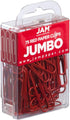 JAM PAPER Colorful Jumbo Paper Clips, Large 2 Inch, Red Paperclips, 75/Pack