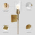 E26 CRI90 Bulb AUGE LIGHT Gold Wall Light, Brushed Bathroom Vanity Light with Clear Glass Shade, Bathroom Sconces