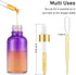 2 oz Glass Dropper Bottles with Golden Top Cap, 24 Pack Tincture Bottle with Labels and Funnel for Essential Oils