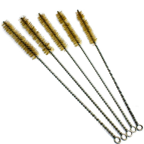 Brass Wire Bristles Brush Cleaning Set for Tube, Bottle, Pipe, Welding Slag and Rust Removal Tool, 5 Pieces
