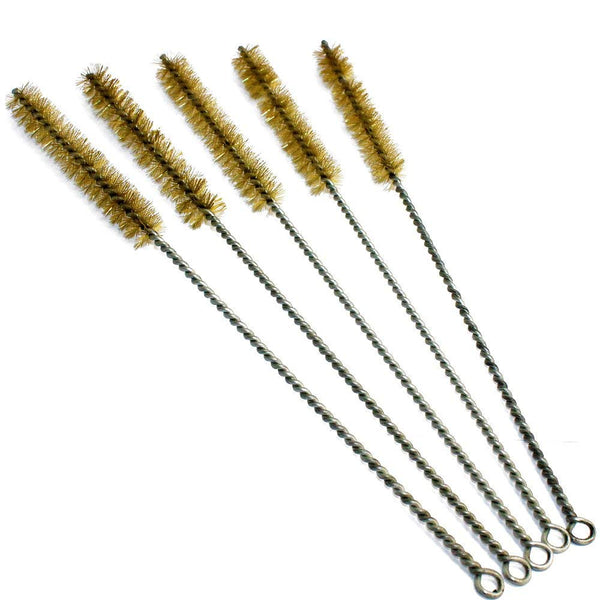 Brass Wire Bristles Brush Cleaning Set for Tube, Bottle, Pipe, Welding Slag and Rust Removal Tool, 5 Pieces
