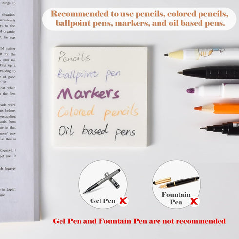 BAYTORY 1700 Sheets Transparent Sticky Notes, Clear Waterproof 3 x 3 inch, Self-Adhesive Translucent Writable Index Tabs