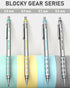 Nicpro Blocky Gear Art Mechanical Pencil Set with Case, 36PCS Metal Pencils 0.5, 0.7, 0.9mm & 2mm Lead Holder