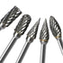 Tungsten Carbide Burr Set, Carving Bits with 1/8 inch Shank, Double Cut Engraving Bits, Rotary Tool Accessories for