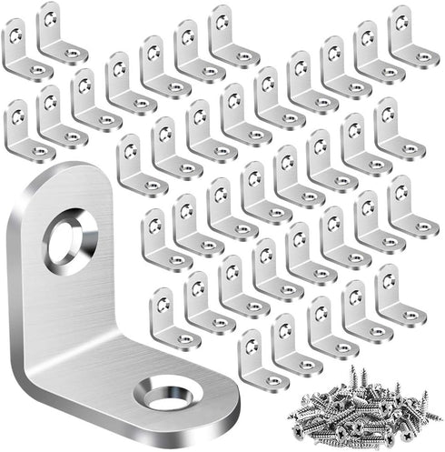 Vicuna R 40PCS L Bracket Corner Brace, Stainless Steel L Brackets for Shelves, Metal