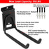 Heavy Duty Garage Storage Slatwall Double Hooks for Ladders, Wall Mounted Utility U Hanger Organizer (Black)