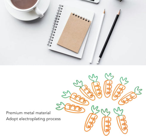 Paper Clip, 100 Pcs Metal Carrot Shaped Paperclips, Office Supply Accessories
