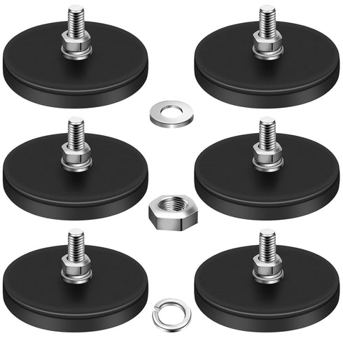 DIYMAG 6Pcs Rubber Coated Magnets, Adhesive Power 30LBS Anti-Scratch Neodymium Large Magnet