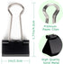 ZZTX Small Size Black Binder Clips, 1.0 Inches, 36 Pack Paper Clamps