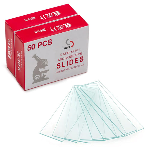 100 Pack of Lab Microscope Slides, 1mm-1.2mm Thick Clear Glass Slides for Microscope, Ground Edges 1" x 3", Lab