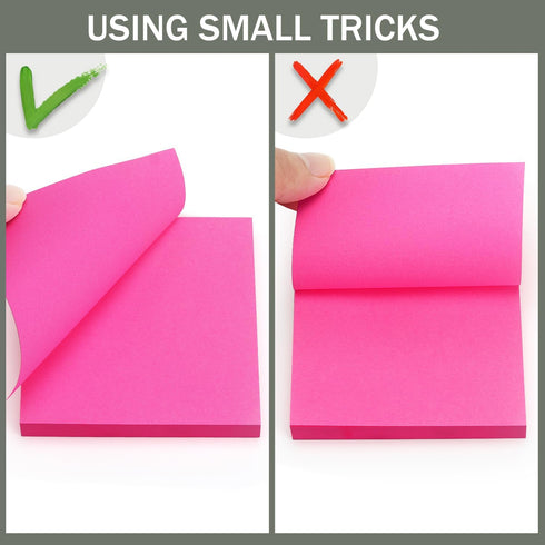 Bright Colors Sticky Notes 3x3, 4 Pads 100 Sheets/Pad Self-Stick Notes