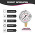 0-60psi/kpa Lead-Free Glycerin Filled Pressure Gauge, 2-1/2" Dial Size, Stainless Steel Case, with Vent Valve, 1/4" NPT Lower Mount, 2-1-2% Accuracy, for Measuring Gas Liquid Pressure