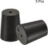 MECCANIXITY Rubber Tapered Plug, 16mm to 20mm with Hole, Black Test Tubes Bungs Stopper, 5 Pieces for Lab Home