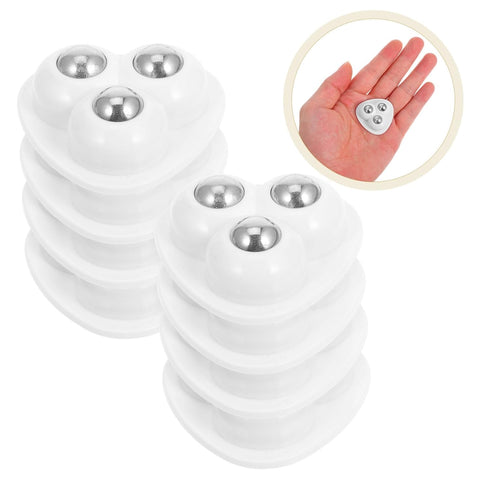 8pcs BESTYASH Heavy Duty Stainless Steel Caster Wheels with Self Adhesive Paste Ball Bearing Rollers for Small