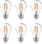 A19 LED Filament Bulbs, 60W Equivalent, E26 Base, 2700K Warm White Light, Edison Vintage Dimmable Energy Efficient