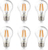 A19 LED Filament Bulbs, 60W Equivalent, E26 Base, 2700K Warm White Light, Edison Vintage Dimmable Energy Efficient