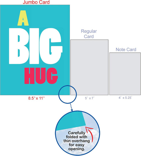 NobleWorks - 1 Large Blank Greeting Card (8.5 x 11 Inch), All Occasion Notecard with Envelope, Big Bold Letters