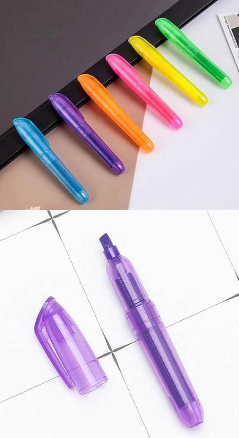 YYaaloa 12pcs Mini Highlighters, Quick Dry Chisel Tip Markers