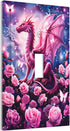 HTSAHKV 3 5 Inch Pink Dragon Flower Wall Plate Light Switch Cover Single Gang Outlet Faceplate Print Plate Cover X