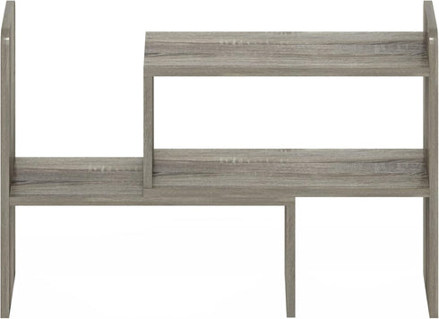 Furinno Classic Desktop Organizer Storage Rack, Adjustable Free Style Rotation Display Bookshelf, French Oak 6.7D x