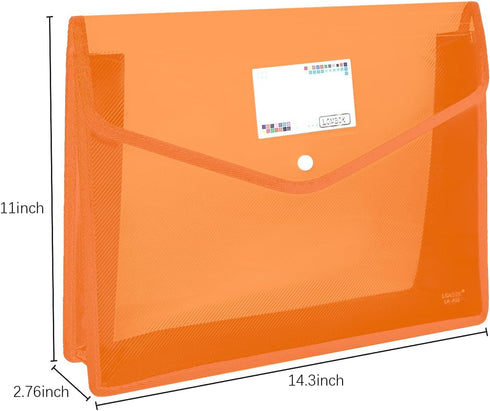 Plastic File Folders Legal Size, Expandable Document Folder with Snap Button Closure, 2 Packs