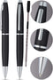 Cross Calais Signature Ballpoint Pen - Satin Black Barrel with Polished Mid Band and Bonus Black Refill