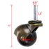 Skelang 1.5 Inch Pack 4 Ball Caster Stem Caster Wheel with Sockets, Vintage Antique Swivel Caster for Furniture, Coffee