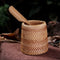Handmade Rattan Pencil Holder, Cone Makeup Brush Holder, 7 Inch Table Décor Organizer for Stationery and Flowers