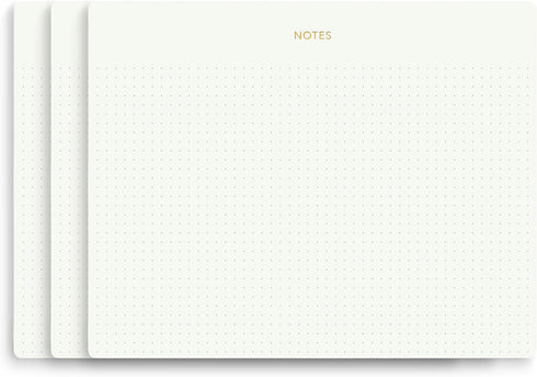 Executive's Desk Mouse Pad Notepad - Minimalist Gold Foiled Dotted Layout, 3 Pack, Eco-friendly