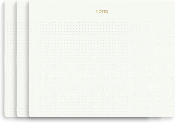 Executive's Desk Mouse Pad Notepad - Minimalist Gold Foiled Dotted Layout, 3 Pack, Eco-friendly