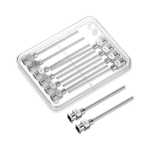 12pcs 14Gauge Stainless Steel Dispensing Needles, 1 1/2" Blunt Tips Luer Lock for Thick Liquids, Lab Use