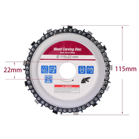 4 1/2 Inch Wood Carving Disc Cut Chain Grinder Disc, Chainsaw Grinding Wheel Chain Blade, 7/8" Arbor