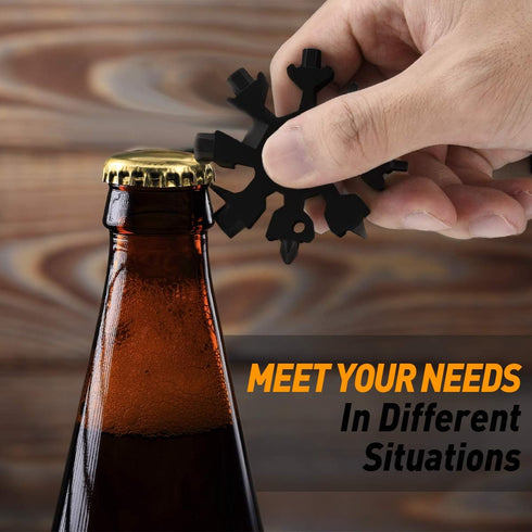 18-in-1 Gifts for Men, Snowflake Multitool, Anniversary Birthday Gifts for Men Husband Him, Father Day Gift for Camping