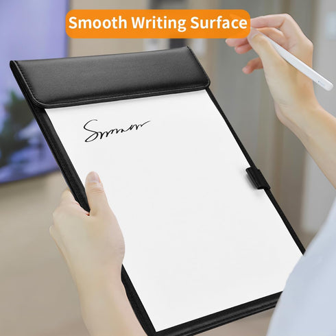 KINGFOM PU Leather Hardboard Clipboard, Magnetic Clip A4 Letter Size with Pen Holder for Nurses, Students, Teacher