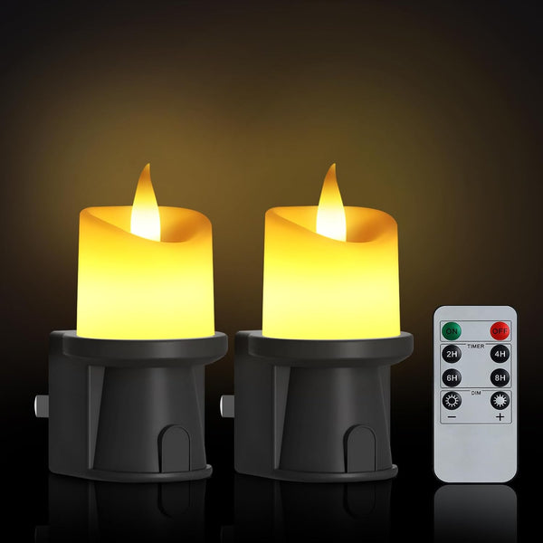 2-in-1 Plug in Night Light (2 Pack) - Dual Mode: Sensor &