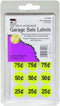 Charles Leonard Garage Sale Price Labels, Blank and Pre Priced Round Stickers, Yellow, 3/4 Inch Diameter, 306/Box