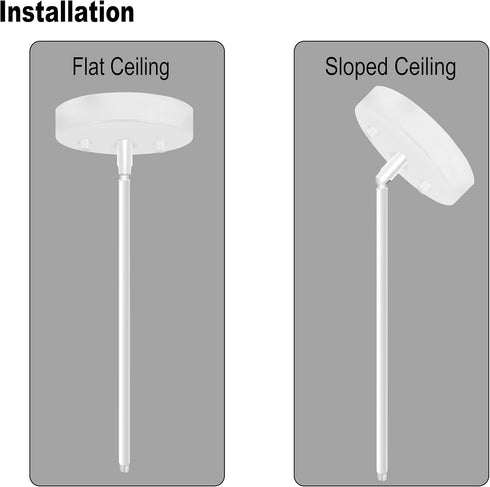 M10 180 Threaded Extension Poles Lighting Fixture Downrods Stems & Degrees Sloped Ceiling Adapter Kits for Pendant