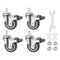 PATIKIL 2 Inch Stem Casters Wheel with Brake, 4 Pack Low Profile