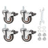 PATIKIL 2 Inch Stem Casters Wheel with Brake, 4 Pack Low Profile