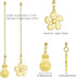 4PCS 12 Inch Bulb Ceiling Fan Pull Chain Kit - Extender With and Fan Pattern Pendant, Brass Connector (Brass)