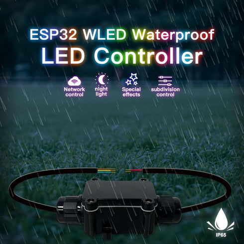 ESP32 5V-24V IP65 WS2811 WS2812 SK6812 TM1814 WS2813 WS2815 GLEDOPTO WLED Controller DC Waterproof Dynamic RGB IC