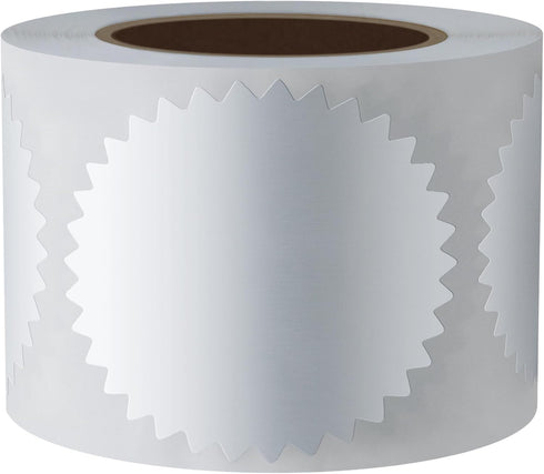 Hybsk 300pcs Silver Metallic Certificate Sealing Labels with Serrated Edge for Awards and Legal Embossing