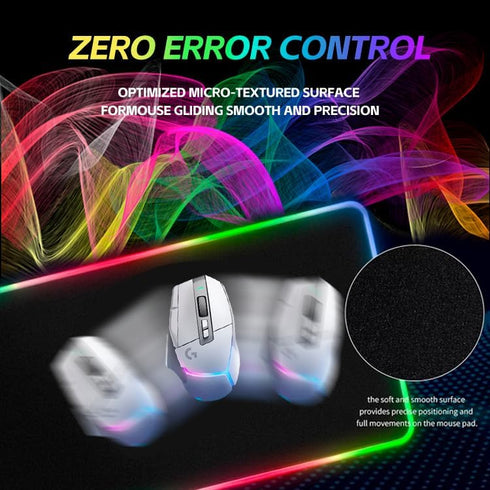 RGB Gaming Mouse Pad, Large 31.5X11.8 in Desk Mat with 13 Colors LED Light, Non-Slip Rubber Base with Waterproof Coating