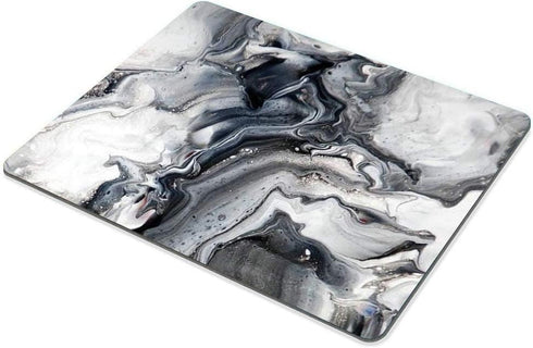 Smooffly Large Abstract Marble Gaming Mouse Pad, Custom Black and White Marble Design