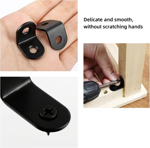 20 Pack 1 Inch 90 Small L Brackets for Wood - Perfect Angle Stainless Steel Tiny L Bracket Corner Brace with Screws
